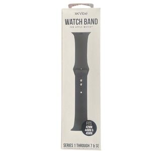 Vibe Apple Watch Band 42mm 44mm 45mm Black Silicone Series‎ 1-7 SE DG082622